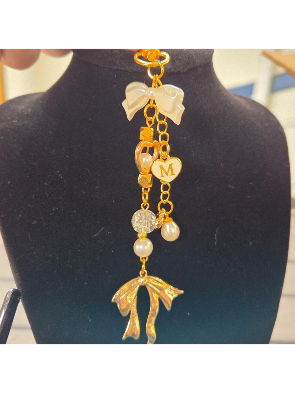 Gold Purse/ Bag/ Backpack Charm Inital M